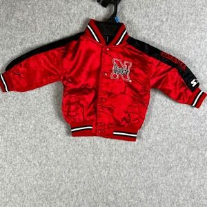 Starter Nebraska Huskers Varsity Jacket Infant 12M Red Black Vintage Style Satin